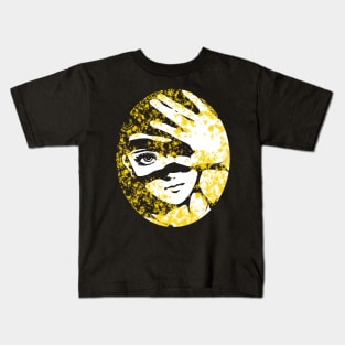 Punk Fashion Style Oval Yellow Glowing Girl Kids T-Shirt